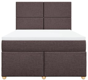 Cama com molas/colchão 140x190 cm tecido castanho-escuro