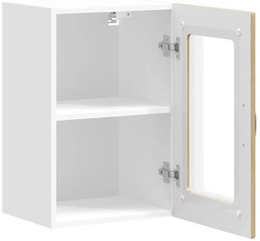 Armário de parede de cozinha porta vidro Kalmar carvalho sonoma