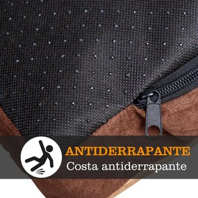 PawHut Cama para Animais de Estimação Cama para Cães e Gatos com Capa Removível e Lavável Antiderrapante 100x70x7cm Marrom