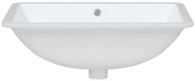 Lavatório casa de banho retangular 60x40x21 cm cerâmica branco