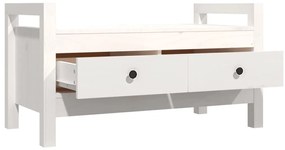 Banco de corredor 80x40x43 cm madeira de pinho maciça branco