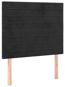 Cama box spring c/ colchão/LED 120x200 cm veludo preto