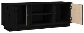 Móvel de TV 110x35x40,5 cm madeira de pinho maciça preto