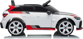 Carro elétrico para Crianças 12V 4x4 Audi RS6 Avant GT Rodas de espuma EVA, Assento Couro ecológico Branco