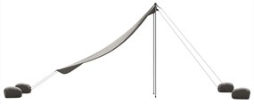 Toldo de praia com âncoras de areia 214x236 cm cinzento