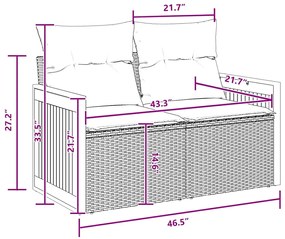 Conjunto de Sofá de Jardim vidaXL de 13 Peças com Almofadas Preto Ratt