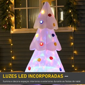 HOMCOM Árvore de Natal Inflável 158cm de Altura com Luzes LED e Inflad