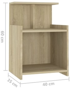Mesa de cabeceira 40x35x60 cm derivados madeira carvalho sonoma