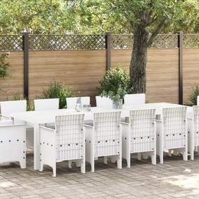 Conjunto de Jantar de Jardim vidaXL com 13 Peças e Almofadas em Rattan