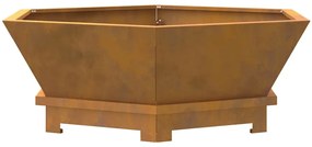 Fogueira Hexagonal vidaXL 75x75x28 cm em Aço Envelhecido