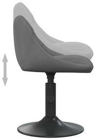 Cadeiras de jantar giratórias 6 pcs veludo cinzento-escuro