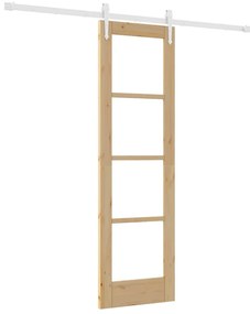 Porta Deslizante vidaXL com Conjunto de Hardware 61x198.5 cm Madeira S