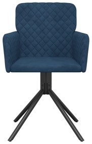 Cadeiras de jantar giratórias 2 pcs veludo azul