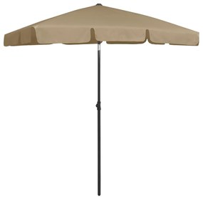 Guarda-sol de praia 180x120 cm cinzento-acastanhado