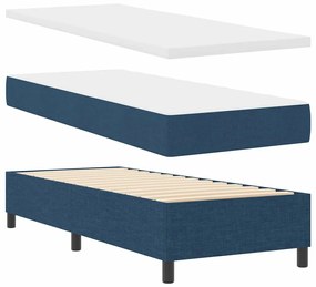 Cama Box com Colchão Azul - 80x200 cm em Tecido
