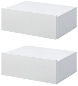 Conjunto de 2 Mesinhas de Cabeceira Hoten - Branco - Design Moderno
