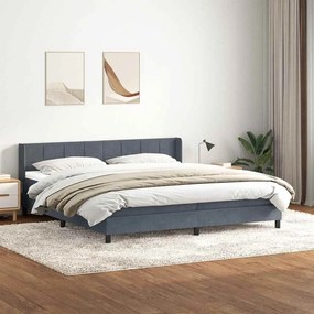 vidaXL Cama com molas/colchão 200x220 cm veludo cinzento-escuro