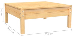 3 pcs conjunto lounge jardim c/ almofadões creme pinho maciço