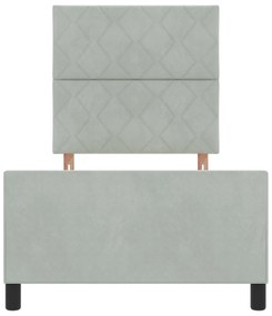 Estrutura de Cama vidaXL Cinza Claro 90x190 cm Veludo