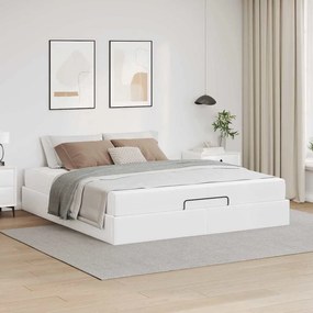 vidaXL Estrutura de cama com colchão Outros Branco Puro 160 x 200 cm