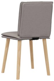 Cadeiras de jantar 2 pcs tecido cinzento-acastanhado