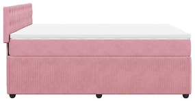 Cama com molas/colchão 160x200 cm veludo rosa