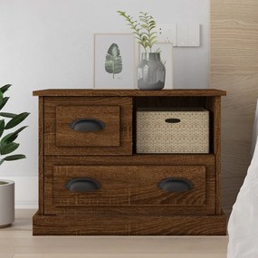 vidaXL Mesa de cabeceira 60x39x45 cm cor carvalho castanho