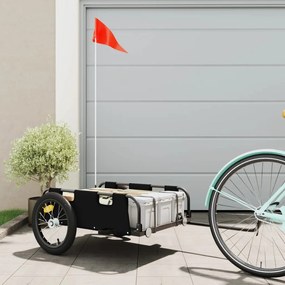 vidaXL Reboque de bicicleta tecido oxford/ferro preto