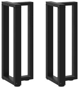 vidaXL Pés de mesa de console em forma de T, 2 peças, preto, 25x28x(72-73) cm, aço