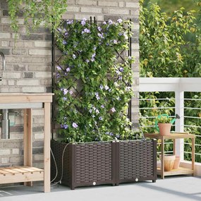 vidaXL Jardineiras com Sistema de Irrigação - 2 peças Marrom