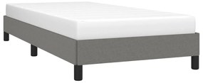 Estrutura de cama sem colchão 100x200 cm tecido cinzento-escuro