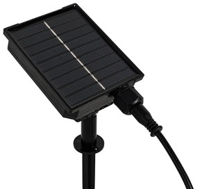 Conjunto de 2 postes de iluminação pretos de 60cm com LED recarregável e solar IP65 - Adalind Design