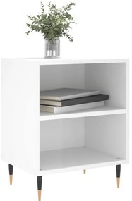 Mesa de cabeceira derivados de madeira branco brilhante