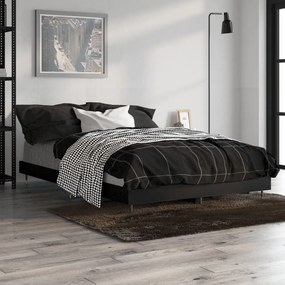 Estrutura de cama 120x190 cm derivados de madeira preto