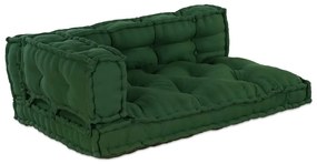 vidaXL Travesseiro para Sofá Pallet 3 pcs Verde tecido