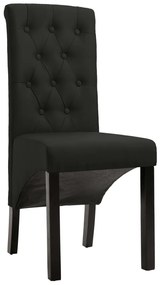 Cadeiras de jantar 6 pcs tecido preto
