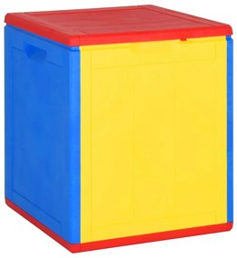 vidaXL Caixa de arrumação para jardim 90 L vime PP colorido