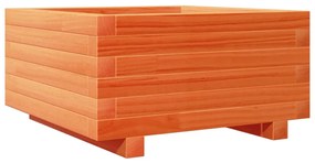Vaso/floreira de jardim 50x50x26,5 cm pinho maciço castanho-mel