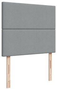 Cama boxspring com colchão 120x190 cm tecido cinzento-claro
