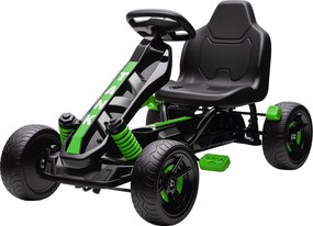 Kart a pedais para crianças, karting infantil para idades entre os 3 e os 6 anos com roda livre, travão e rodas antiderrapantes em EVA, verde