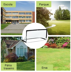 Balizas de Futebol Dobráveis para Crianças e Adultos com Saco de Transporte para Exterior Treino 183x90x90 cm Preto