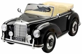 Carro elétrico para crianças 12V Mercedes-Benz 300S Classic com pneus em EVA e assento em pele artificial Preto