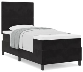 Cama Box Spring com Colchão vidaXL Preto 90x200 cm em Veludo
