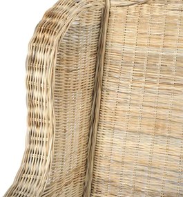 Sofá com almofadão vime natural e linho