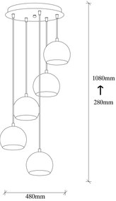 Chandelier Sivani – Cobre – Ø 48 cm x A 108 cm