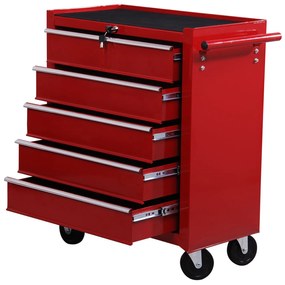 ® Carro de Ferramentas Vermelho Aço 67.5x33x77 cm