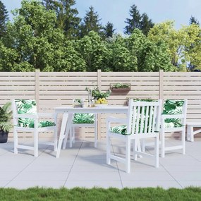 vidaXL Almofadões lombares p/ cadeiras de jardim 4pcs tecido folhas