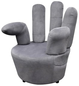 241731 vidaXL Cadeira em forma de mão veludo cinzento