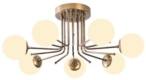 Chandelier Daisy – Dourado e Branco – 90 x 90 cm
