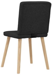 Cadeiras de jantar 4 pcs tecido preto